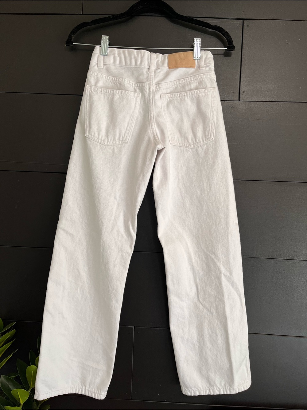 ZARA White Denim Wide Leg Jeans Girls Pants Sz 11/12 (fits women’s Sz 2) EUC - Picture 2 of 7